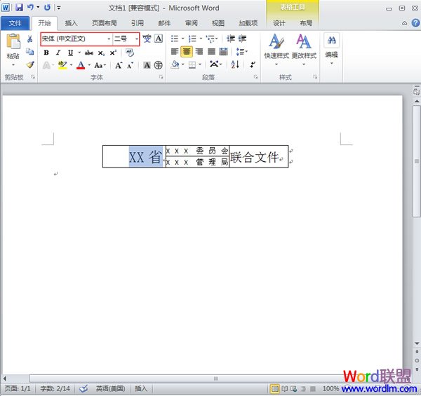 调整单元格大小并设置文字字体及大小